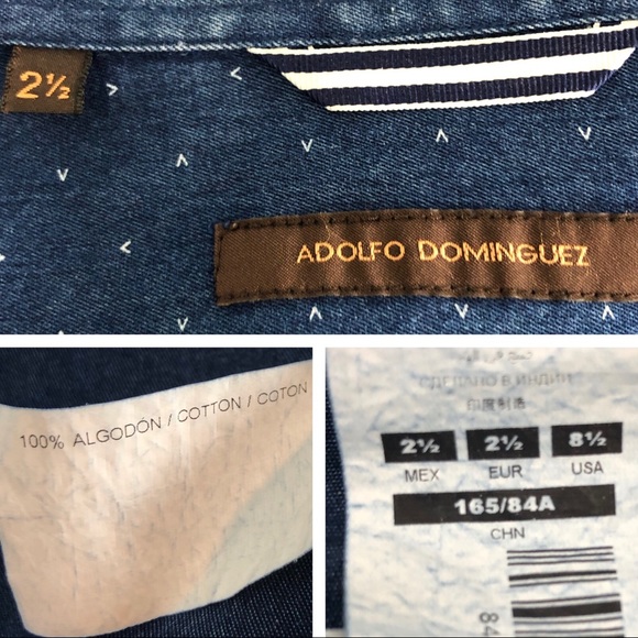 Adolfo Dominguez L/S Cotton Button Down Shirt 8.5 - Picture 7 of 7